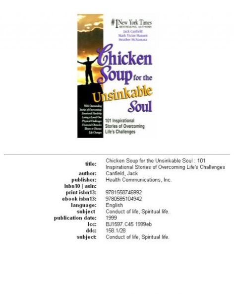 Read Chicken Soup Unsinkable Soul online