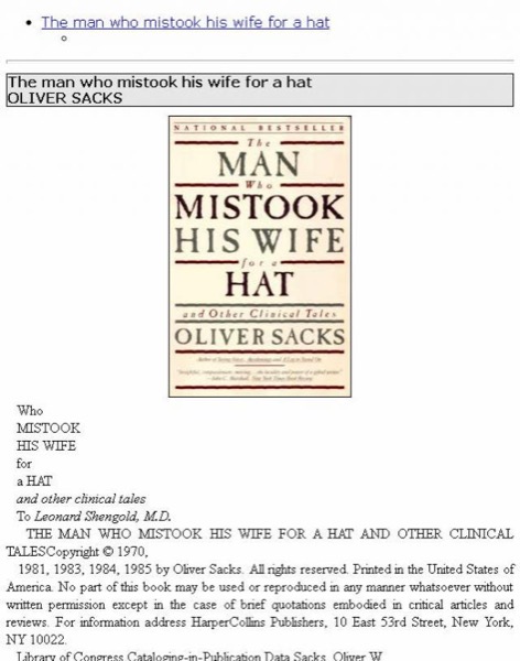 Read The man who mistook his wife for a hat online